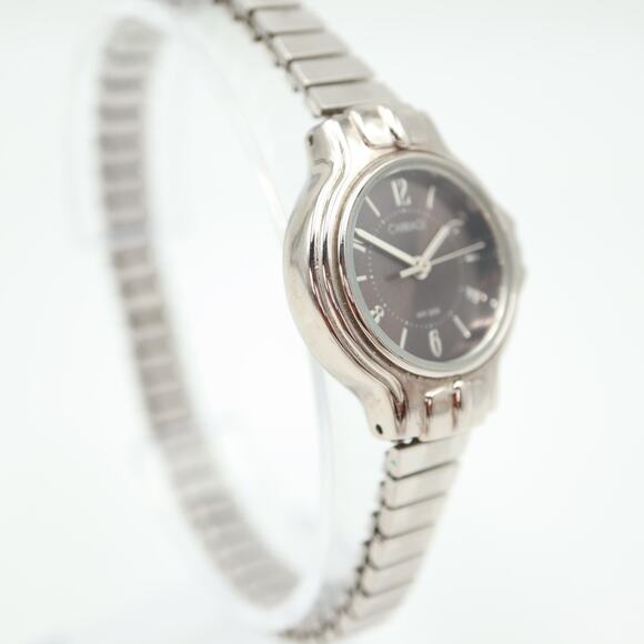 Carriage By Timex Womens Watch 24mm Gray Dial Silver Tone Stretch Band Working - Picture 10 of 14